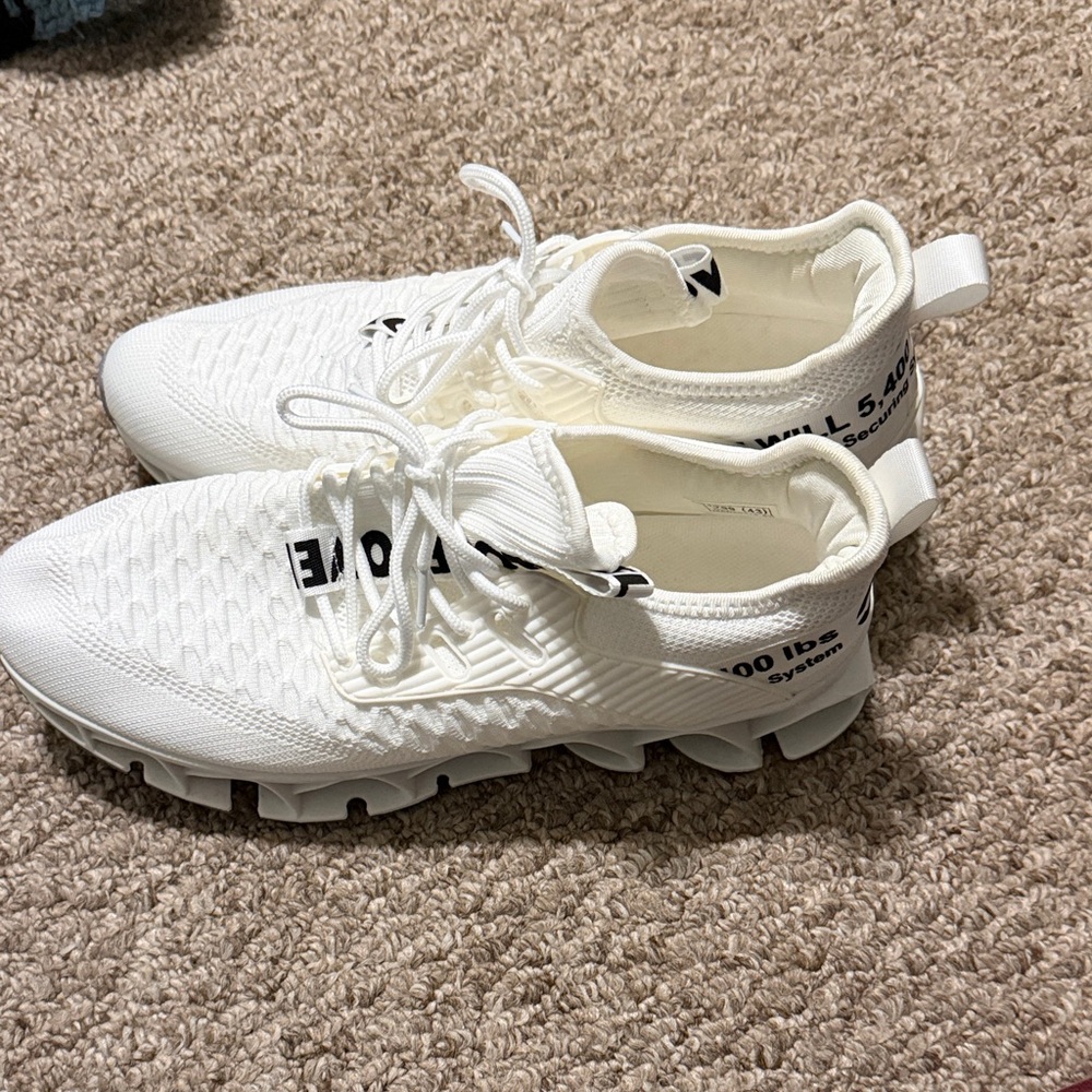 Off-White Cream Textured Sneakers